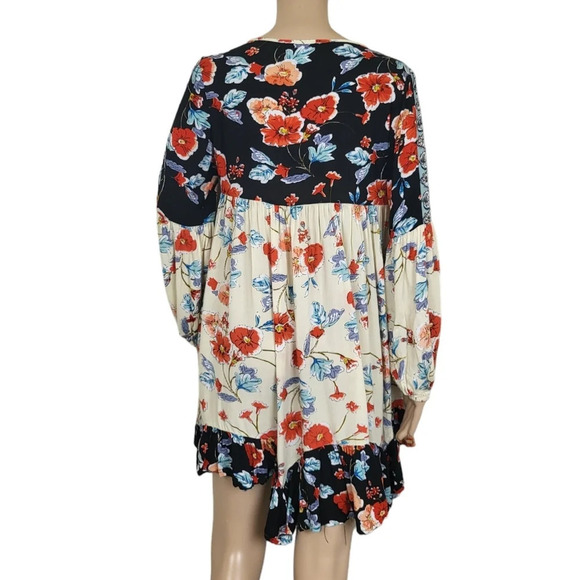 Patrons of Peace Long Sleeve Flowy Floral Mini Dress - Picture 4 of 5